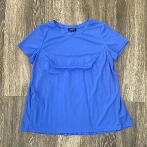 Womens Jones New York Blue Pleated Back Blouse - S
